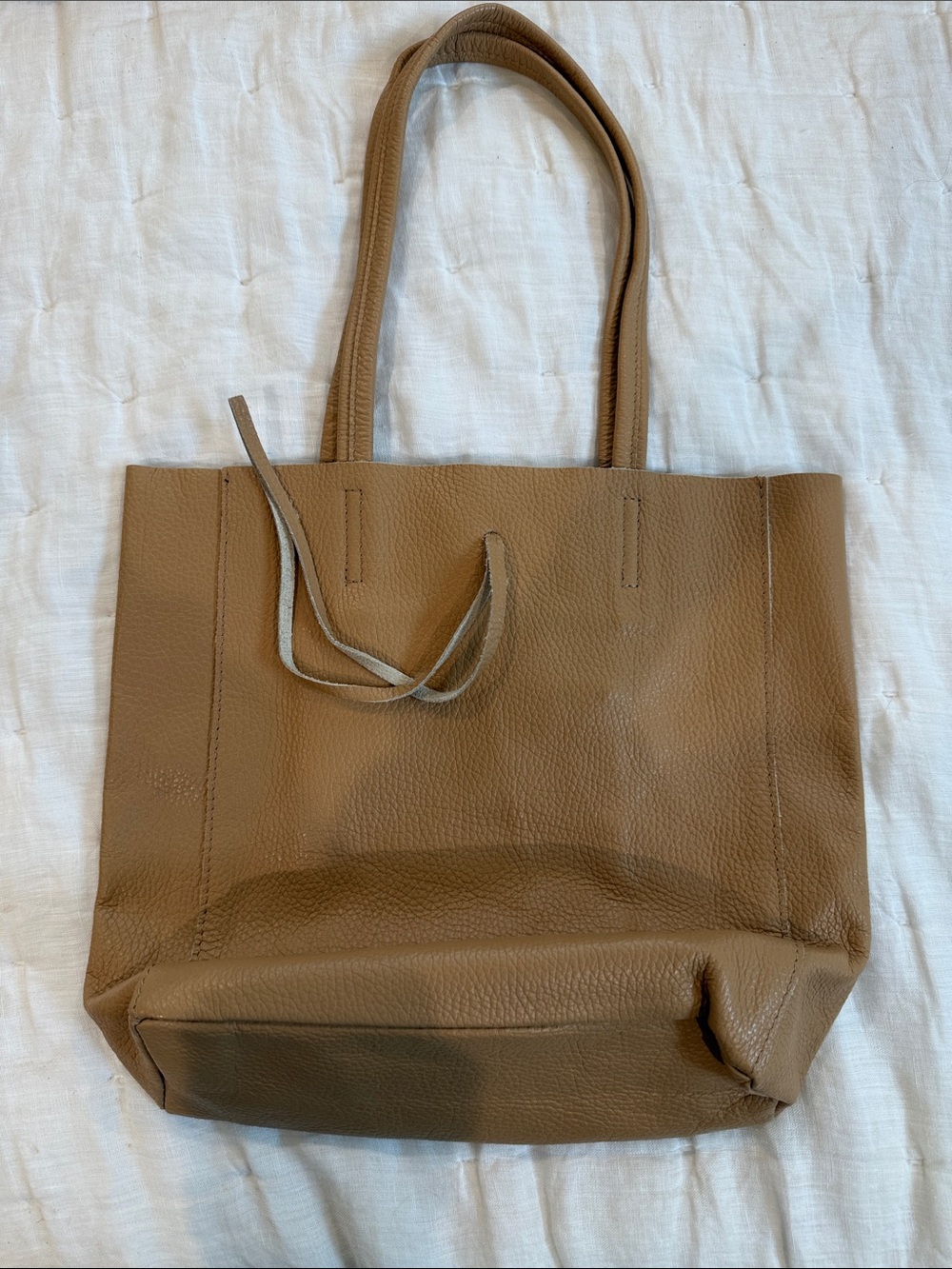 Everyday Leather Tote in Camel